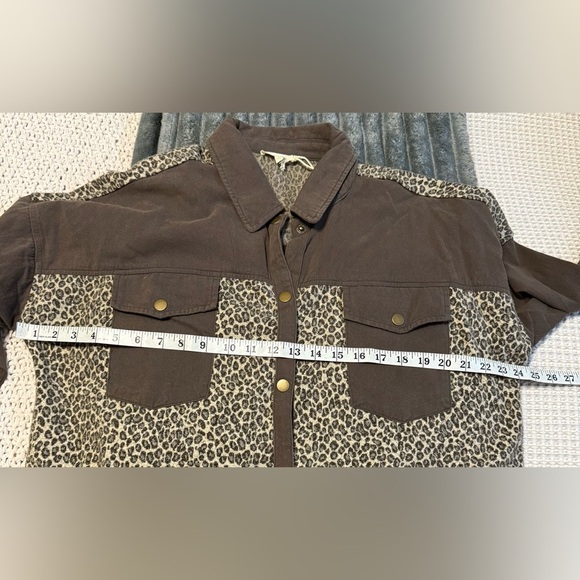 Buckle mystree pieced leopard denim Jacket - Picture 4 of 9